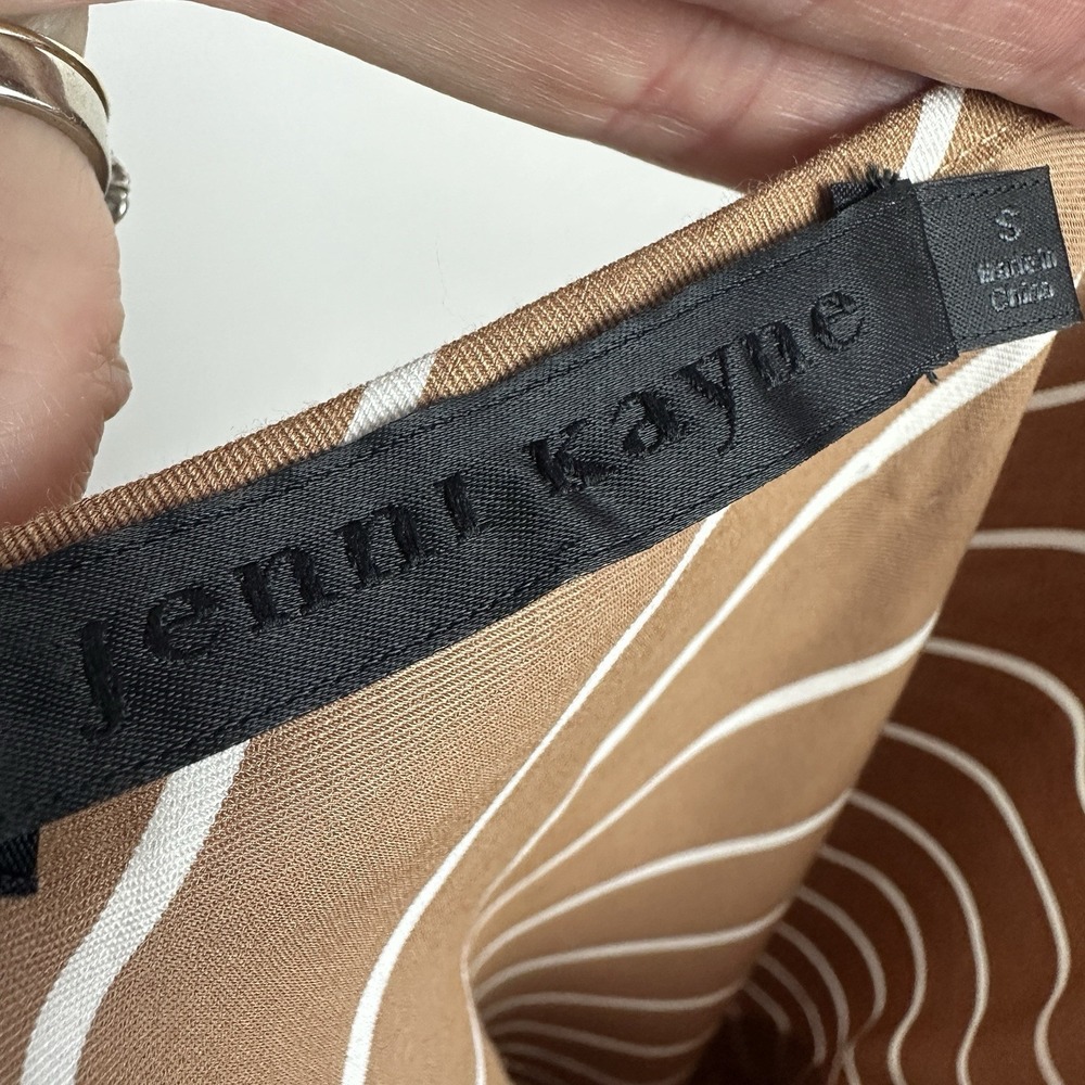 Jenni Kayne Slip Dress Camel Striped Long Small Classic Timeless Feminine - Picture 3 of 11